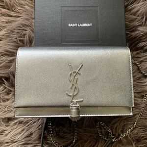 Saint Laurent Kate Monogram YSL Tassel Wallet
